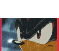 shadow the hedgehog from sonic the hedgehog is standing in the rain looking at the camera .