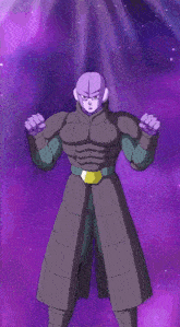 a person is holding a purple object in their hand against a purple background