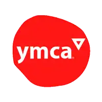 a red circle with the word ymca written on it