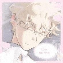 a drawing of a boy with luka de mya written on it