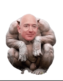 a statue of a man with a monkey 's head and arms
