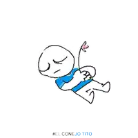 a drawing of a person laying down with the hashtag #el conejo tito on the bottom
