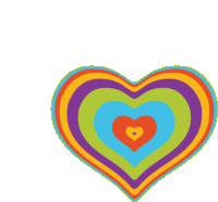 Rainbow Heart Radiates Sticker - The Blobs Live On Heart Google Stickers