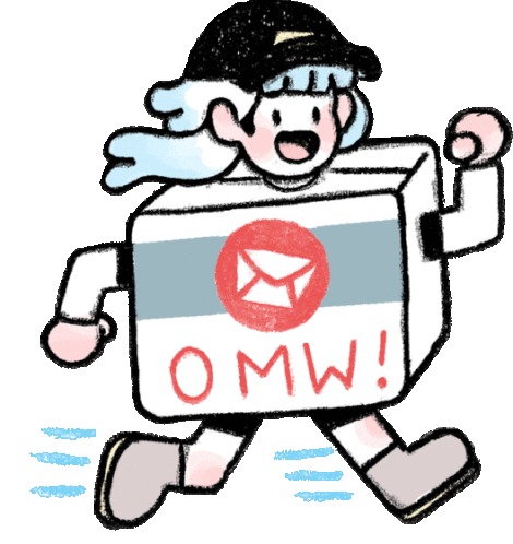 Girl Inside A Delivery Box Says "On My Way" In English. Sticker - Everyday Canadian Box Girl Stickers
