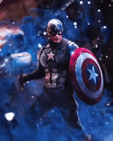 Captain America With Thor Hammer Mjolnir GIF - Captain America With Thor Hammer Mjolnir Avengers GIFs