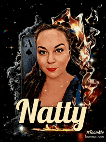 a drawing of a woman with the name natty