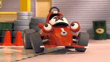 a toy race car has the number 1 on the front
