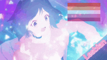 a picture of a girl in a bathtub with the word lesbian below her
