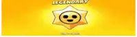 a yellow star with a smiley face on it and the words `` legendary '' on the bottom .