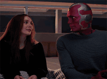 Wandavision Looking At Each Other GIF - Wandavision Looking At Each Other Wanda Maximoff GIFs