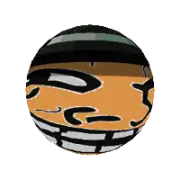 a ball with a smiley face on it is on a white background .