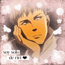 a drawing of a man with the words soy solo de riri on it