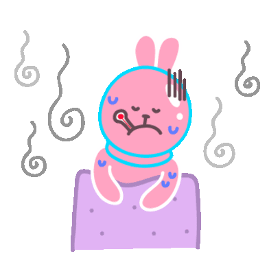 Pink Rabbit Sticker - Pink Rabbit Sick Stickers