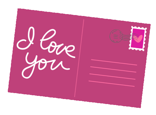 I Love You Postcard Sticker - I Love You Love Postcard Stickers