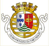 a coat of arms with the words colonia portuguesa sao tome e principe on it