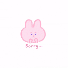 rabbit bunny pink cute sorry