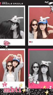 a collage of four photos with the words photo razzle dazzle