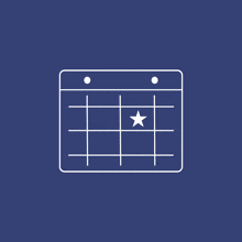 a calendar with a star in the middle of the month