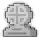 a pixel art drawing of a gravestone with a cross on it on a white background .