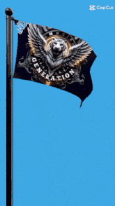 a flag with a tiger and the words generation on it