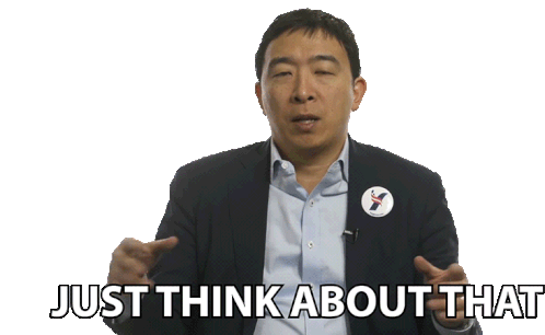 Just Think About That Andrew Yang Sticker - Just Think About That Andrew Yang Big Think Stickers