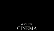 a man wearing headphones and a headband stands in front of a microphone with the words absolute cinema above him