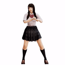 dance kawaii skirt school girl 3d