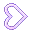 a pixel art drawing of a purple heart arrow pointing to the right .