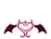 a drawing of a bat with wings and a heart in the middle