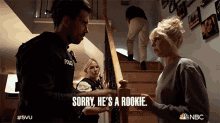 Sorry Hes A Rookie Amanda Rollins GIF - Sorry Hes A Rookie Amanda Rollins Detective Joe Velasco GIFs