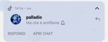 a screenshot of a tiktok page with palladio 's profile