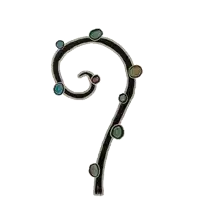 a drawing of a swirl with colorful circles on it