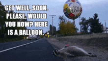 Raccoon Balloon GIF - Raccoon Balloon Get Well GIFs