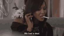 Boss Lady GIF - We Had A Deal Smoking How Dare You GIFs