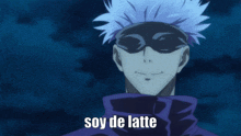a cartoon character says soy de latte in a dark room