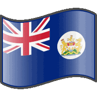 a british flag with a coat of arms in the middle