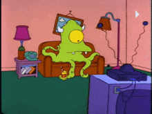 The Simpsons Couch Gag GIF - The Simpsons Couch Gag Alien GIFs