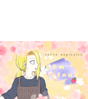 a cartoon drawing of a girl with the words serve explosivo written above her