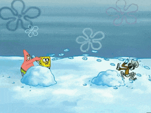 Snow Fort Snowball Fight GIF - Snow Fort Snowball Fight Squidward GIFs