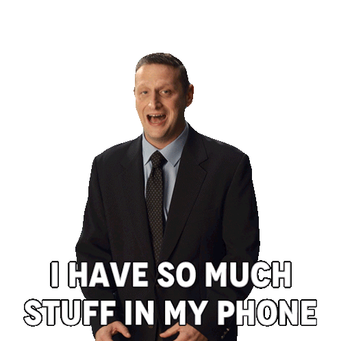 I Have So Much Stuff In My Phone Tim Robinson Sticker - I Have So Much Stuff In My Phone Tim Robinson I Think You Should Leave With Tim Robinson Stickers