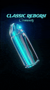 a poster for classic reborn community shows a clock