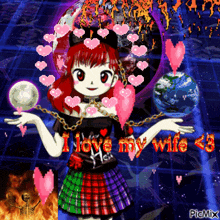 a picture of a girl with the words i love my wife above her