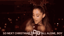 Santa Tell Me Ariana Grande GIF - Santa Tell Me Ariana Grande So Next Christmas Im Not All Alone Boy GIFs