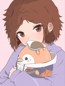 a drawing of a girl holding a stuffed animal that says rap on it