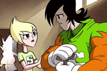 a cartoon character with the number 5 on her shirt