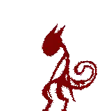 a red and white circle with a swirl in the middle