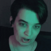 a close up of a person making a funny face