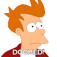 Doomed Fry Sticker - Doomed Fry Futurama Stickers