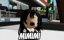a girl in a video game screams mimi
