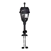 a cartoon drawing of a lamp post with arms and legs
